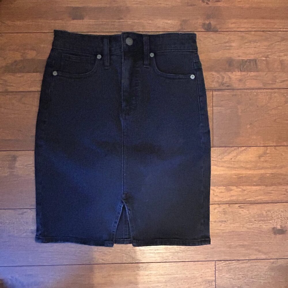 Madewell Black Denim Skirt Size 24